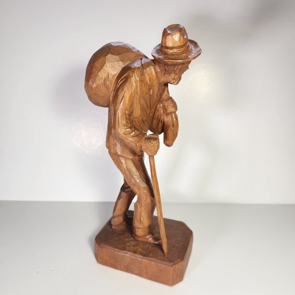 Folk Art Quebec Wood Carving P.E Caron Monumental Basswood Vintage 1960s-70s - Picture 8 of 13